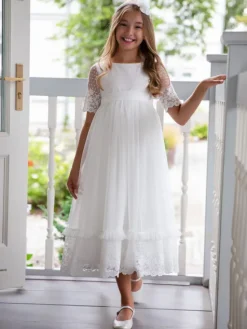 SLY Sukienka 4SM-20B Écru Comfortable Fit