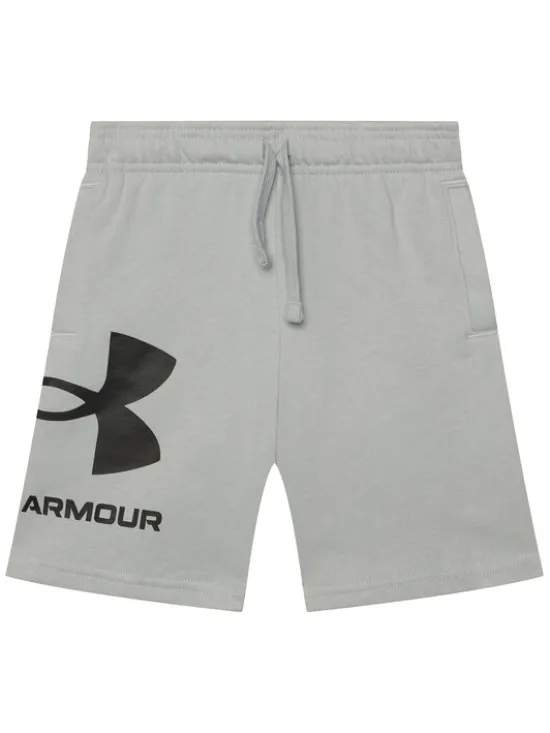 Under Armour Szorty sportowe UA RIVAL FLEECE LOGO SHORTS 1359065 Szary Regular Fit