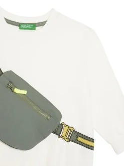 United Colors Of Benetton Bluza 32N4G10KO Biały Relaxed Fit