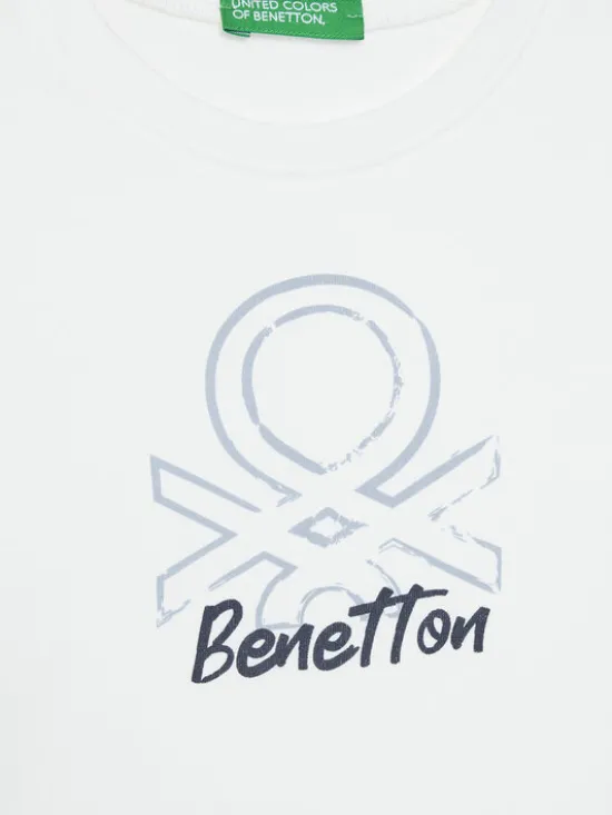 United Colors Of Benetton Bluzka 3I1XG10JZ Biały Regular Fit