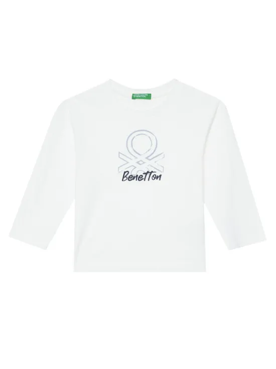 United Colors Of Benetton Bluzka 3I1XG10JZ Biały Regular Fit
