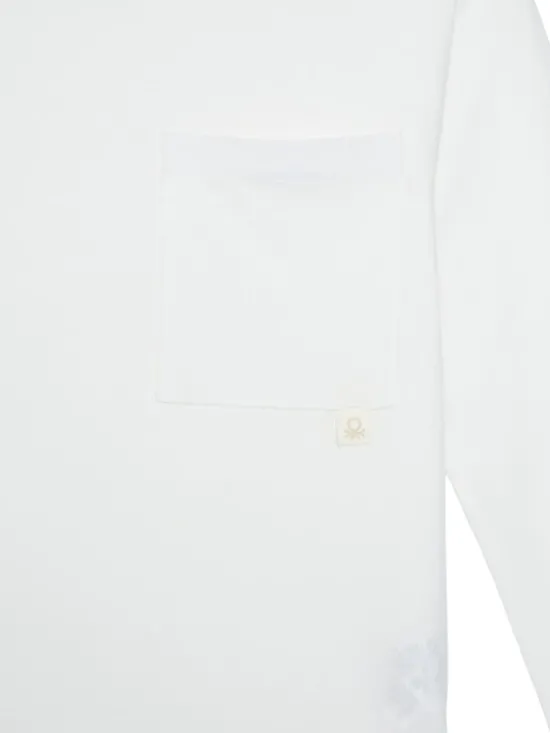 United Colors Of Benetton Bluzka 3I1XC10QS Biały Regular Fit