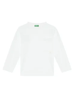 United Colors Of Benetton Bluzka 3I1XC10QS Biały Regular Fit