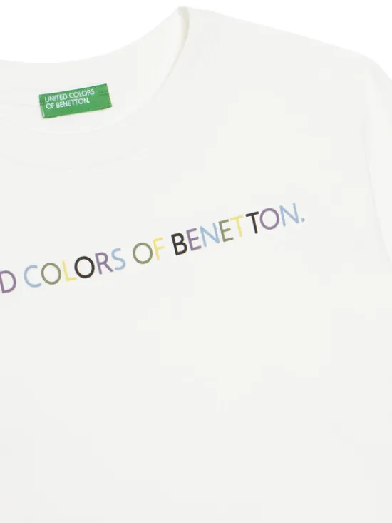 United Colors Of Benetton Bluzka 3I1XC10Q3 Biały Regular Fit