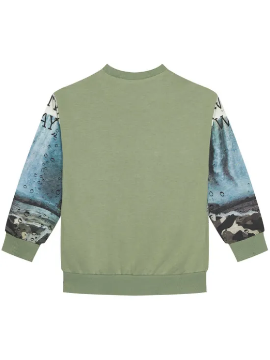 United Colors Of Benetton Bluza 3WECC10PR Zielony Oversize
