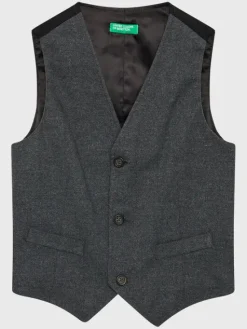 United Colors Of Benetton Kamizelka 2N4PCJ006 Szary Regular Fit