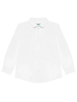 United Colors Of Benetton Koszula 54AZGQ00J Biały Regular Fit