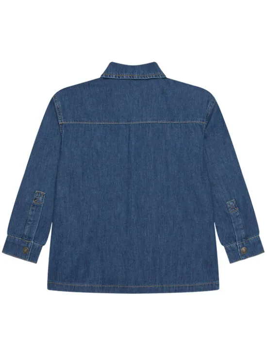 United Colors Of Benetton Koszula jeansowa 5AD6CQ04C Niebieski Oversize