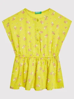 United Colors Of Benetton Sukienka letnia 49RUGV008 Zielony Regular Fit
