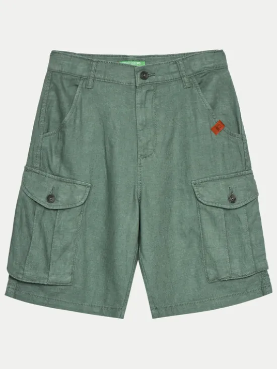 United Colors Of Benetton Szorty materiałowe 424RC902X Zielony Regular Fit
