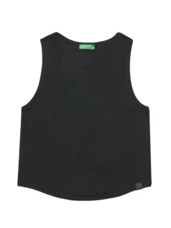 United Colors Of Benetton Top 31H3CH01F Czarny Slim Fit